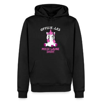 Offizielles Miese Laune Shirt - Männer Premium Bio Hoodie - Schwarz - Vorne - Nico (187cm)