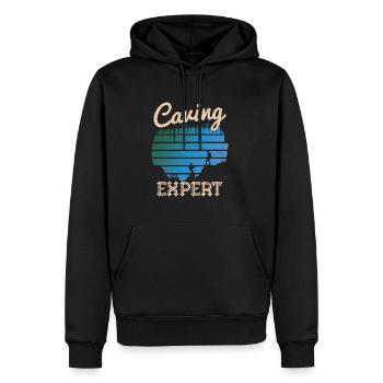 Spéléologue Spéléologue Cadeau - Sweat à capuche Premium bio Homme - noir - Devant - Nico (187cm)