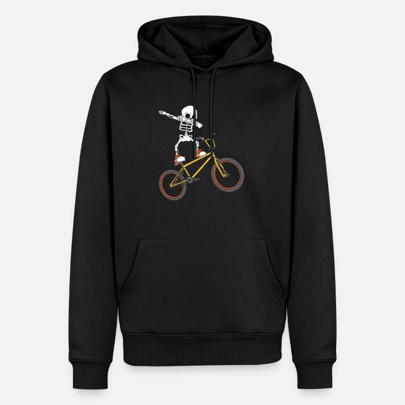 Dabbing Squelette BMX - Sweat à capuche Premium bio Homme - noir