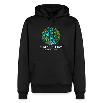 Jour de la Terre Tous les jours - Sweat à capuche Premium bio Homme - noir - Devant - Nico (187cm)