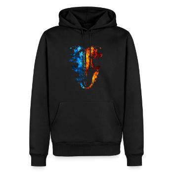 Saxophon Rot Blau Feuer Musikinstrument - Männer Premium Bio Hoodie - Schwarz - Vorne - Nico (187cm)