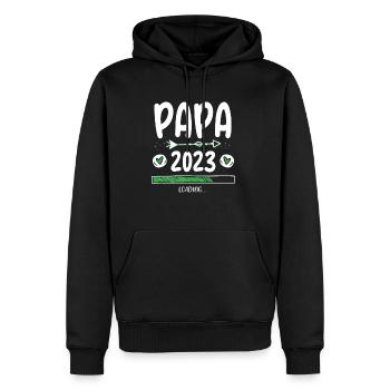 Papa 2023 Chargement - Sweat à capuche Premium bio Homme - noir - Devant - Nico (187cm)