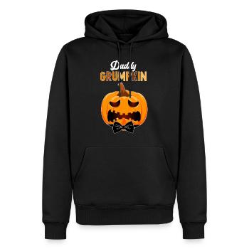 Daddy Grumpkin Halloween Kürbis Familienoutfit - Männer Premium Bio Hoodie - Schwarz - Vorne - Nico (187cm)