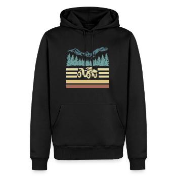 Vintage Retro Quad Driver Shirt Cadeau - Sweat à capuche Premium bio Homme - noir - Devant - Nico (187cm)