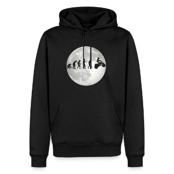 Evolution Quad Shirt Cadeau Lune - Sweat à capuche Premium bio Homme - noir - Devant - Nico (187cm)