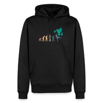 Vintage Retro Evolution Quad Shirt Gift - Men’s Premium Organic Hoodie - black - Front - Nico (187cm)
