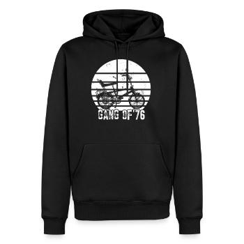 Bonanzarad Bonanza Bike Hipster Birthday 1976 - Men’s Premium Organic Hoodie - black - Front - Nico (187cm)