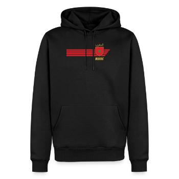 Maroc Maillot de fan de football des Lions marocains - Sweat à capuche Premium bio Homme - noir - Devant - Nico (187cm)