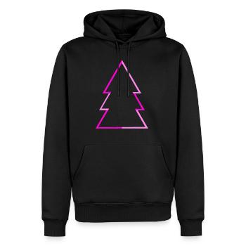 Arbre de Noël rose Minimalisme Arbre de Noël - Sweat à capuche Premium bio Homme - noir - Devant - Nico (187cm)