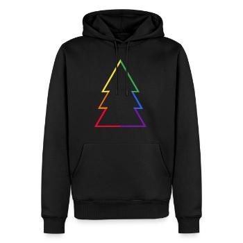 LGBTQ Regenbogen Weihnachtsbaum Christbaum Xmas - Männer Premium Bio Hoodie - Schwarz - Vorne - Nico (187cm)