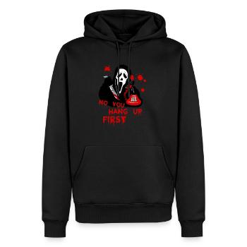 No You Hang Up First Gespenst Messer Telefon - Männer Premium Bio Hoodie - Schwarz - Vorne - Nico (187cm)