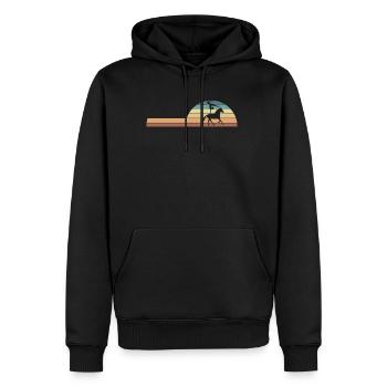 Vintage Retro Horse Vaulting Voltagieren - Männer Premium Bio Hoodie - Schwarz - Vorne - Nico (187cm)