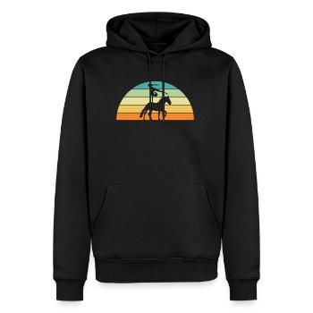 Vintage Retro Horse Vaulting Voltagieren - Männer Premium Bio Hoodie - Schwarz - Vorne - Nico (187cm)