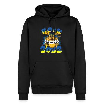 Rock For Ukraine 2022 Schlagzeug Instrument - Männer Premium Bio Hoodie - Schwarz - Vorne - Nico (187cm)