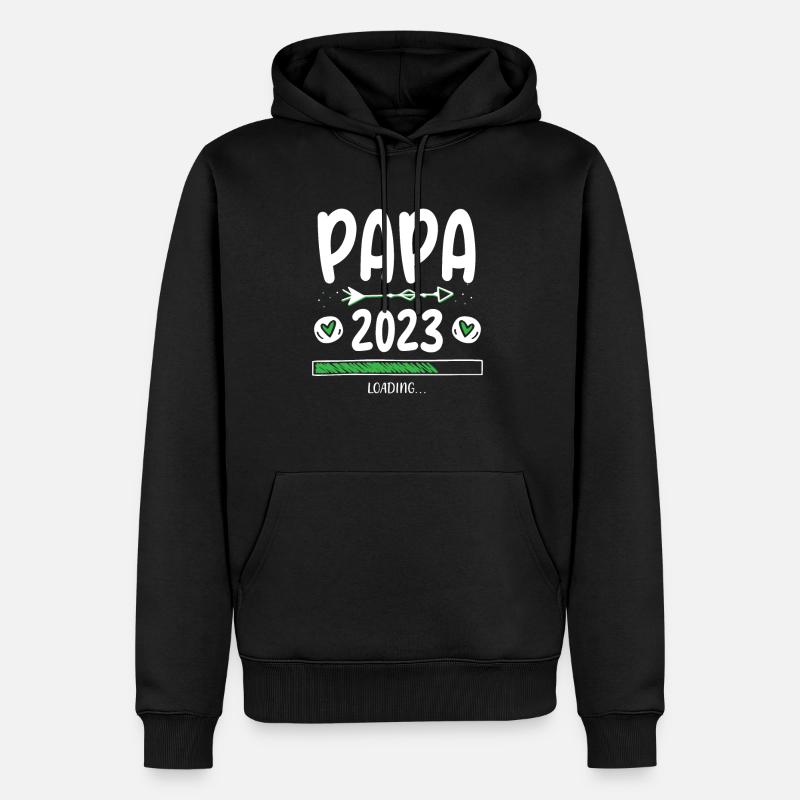 Papa 2023 Loading - Männer Premium Bio Hoodie - Schwarz