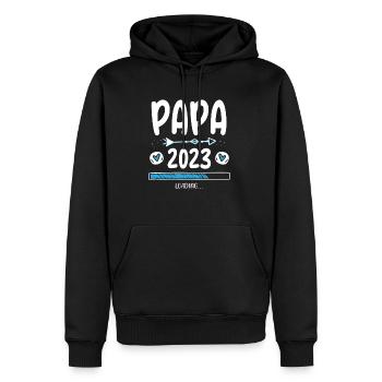 Papa 2023 Loading - Men’s Premium Organic Hoodie - black - Front - Nico (187cm)