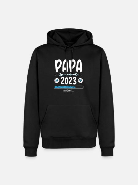 Papa 2023 Loading - Männer Premium Bio Hoodie - Schwarz