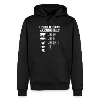 I Tried It Vegan Ups I Failed Vegan Vegetarian - Männer Premium Bio Hoodie - Schwarz - Vorne - Nico (187cm)