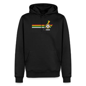 Ghana Black Stars Ghanaisch Fussball Fan Trikot - Männer Premium Bio Hoodie - Schwarz - Vorne - Nico (187cm)