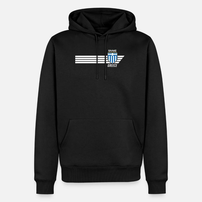 Grèce Hellas Grèce Football grec - Sweat à capuche Premium bio Homme - noir