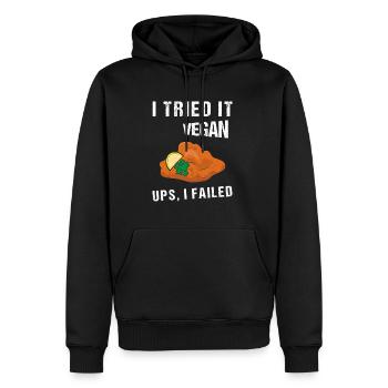 I Tried It Vegan Ups I Failed Veganer Vegetarier - Männer Premium Bio Hoodie - Schwarz - Vorne - Nico (187cm)