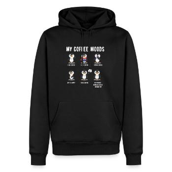Coffee Moods Morning Grumpy Gift Funny Penguin - Männer Premium Bio Hoodie - Schwarz - Vorne - Nico (187cm)