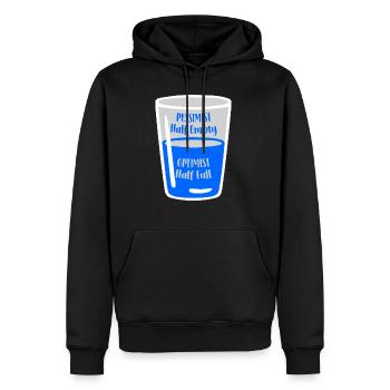 Le verre optimiste est à moitié plein de verre pessimiste est Hal - Sweat à capuche Premium bio Homme - noir - Devant - Nico (187cm)