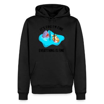 Es ist in Ordnung, ich bin in Ordnung, alles ist in Ordnung Katze und Shar - Männer Premium Bio Hoodie - Schwarz - Vorne - Nico (187cm)