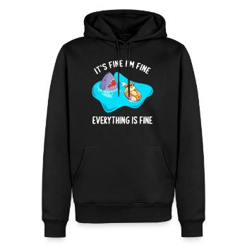 Es ist in Ordnung, ich bin in Ordnung, alles ist in Ordnung Katze und Shar - Männer Premium Bio Hoodie - Schwarz - Vorne - Nico (187cm)