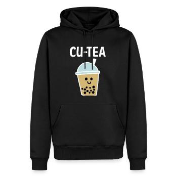 Cu-Tea Bubble Tea Boba Tea Shirt Cadeau - Sweat à capuche Premium bio Homme - noir - Devant - Nico (187cm)