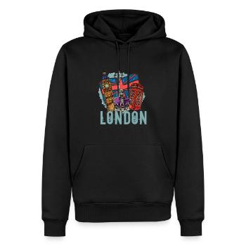 Londres Souvenir Londres Royaume-Uni Angleterre - Sweat à capuche Premium bio Homme - noir - Devant - Nico (187cm)