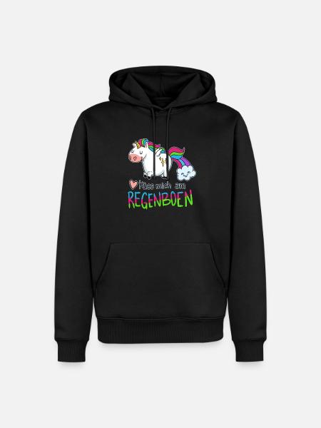 Lustiges Küss Mich Am Regenbogen - Männer Premium Bio Hoodie - Schwarz