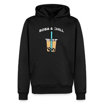 Boba & Chill Shirt Geschenk - Männer Premium Bio Hoodie - Schwarz - Vorne - Nico (187cm)