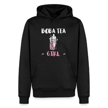 Boba Tea Girl Shirt Geschenk - Männer Premium Bio Hoodie - Schwarz - Vorne - Nico (187cm)