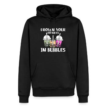 Drown Your Troubles In Bubbles Shirt Boba Tea - Men’s Premium Organic Hoodie - black - Front - Nico (187cm)