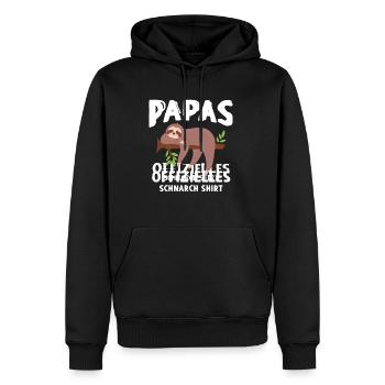 Papas Schlafshirt Faultier - Männer Premium Bio Hoodie - Schwarz - Vorne - Nico (187cm)