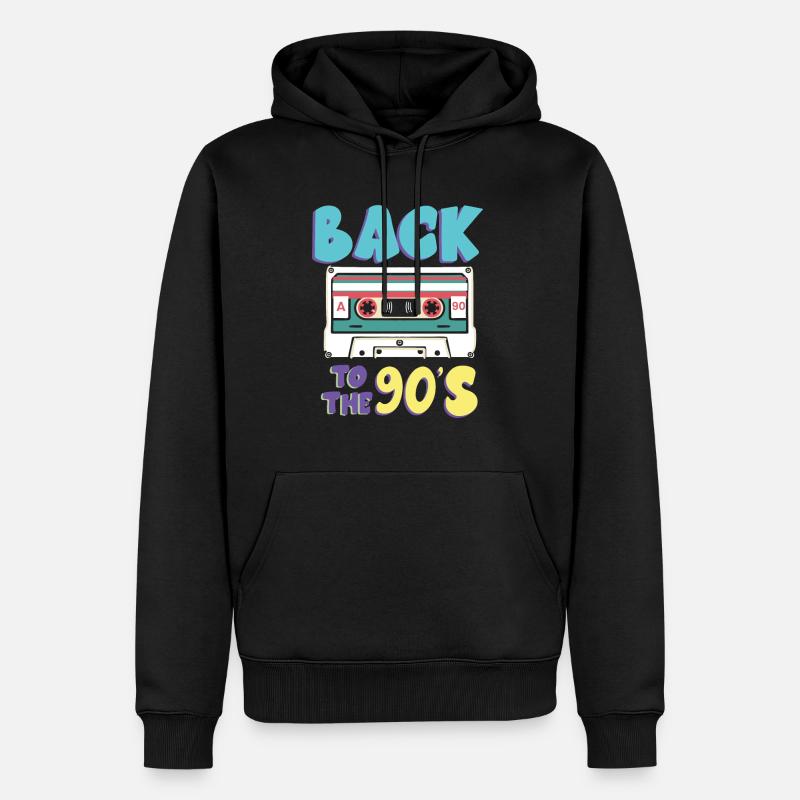 Back to the 90s - Männer Premium Bio Hoodie - Schwarz