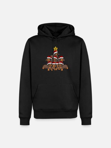 Dachshund Christmas Tree - Men’s Premium Organic Hoodie - black