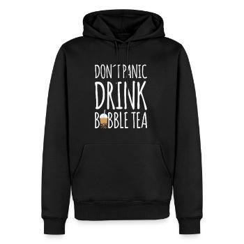 Dont Panik Drink Bubble Tea Shirt Geschenk Boba - Männer Premium Bio Hoodie - Schwarz - Vorne - Nico (187cm)