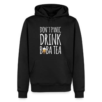 Dont Panik Drink Boba Tea Shirt Geschenk Bubble - Männer Premium Bio Hoodie - Schwarz - Vorne - Nico (187cm)