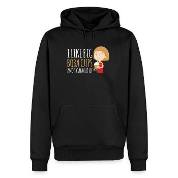 I Like Big Boba Cups And I Cannot Lie Shirt Bubble - Männer Premium Bio Hoodie - Schwarz - Vorne - Nico (187cm)