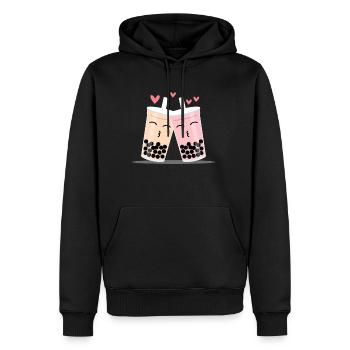 Love Boba Tea Bubble Tee Partnerlook - Männer Premium Bio Hoodie - Schwarz - Vorne - Nico (187cm)