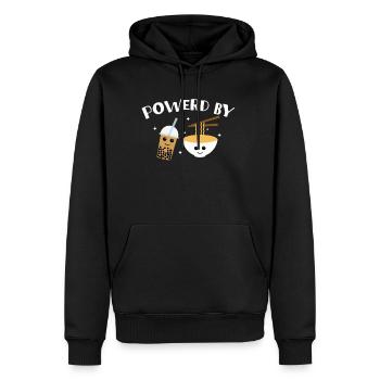 Powered By Boba Tea And Ramen - Männer Premium Bio Hoodie - Schwarz - Vorne - Nico (187cm)