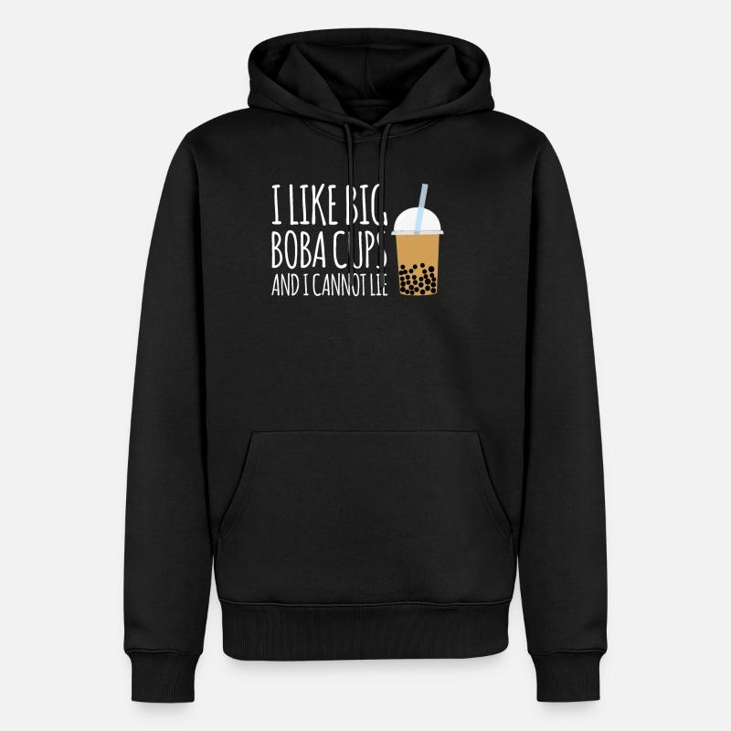 Mi piacciono le coppe Big Boba e non posso mentire camicia Bubble - Felpa con cappuccio ecologica premium da uomo - nero
