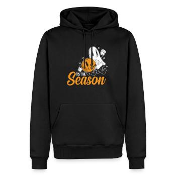 C’est la saison Halloween Citrouille Ghost Ghost - Sweat à capuche Premium bio Homme - noir - Devant - Nico (187cm)