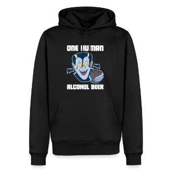 Une chemise vampire de bière d’alcool humain - Sweat à capuche Premium bio Homme - noir - Devant - Nico (187cm)