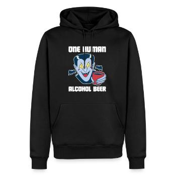 Une chemise vampire de bière d’alcool humain - Sweat à capuche Premium bio Homme - noir - Devant - Nico (187cm)