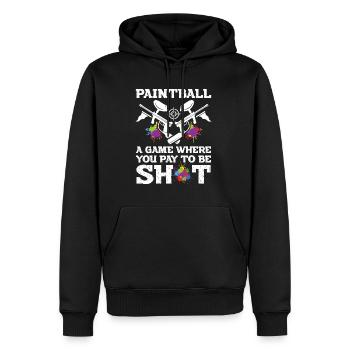 Paintball Game Where You Pay Be Shot Paintballer - Men’s Premium Organic Hoodie - black - Front - Nico (187cm)