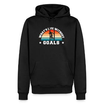 Qu’est-ce que la vie sans buts Maillot Football Motivation - Sweat à capuche Premium bio Homme - noir - Devant - Nico (187cm)