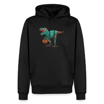 Dinosaurier Dino Halloween Zombie - Männer Premium Bio Hoodie - Schwarz - Vorne - Nico (187cm)